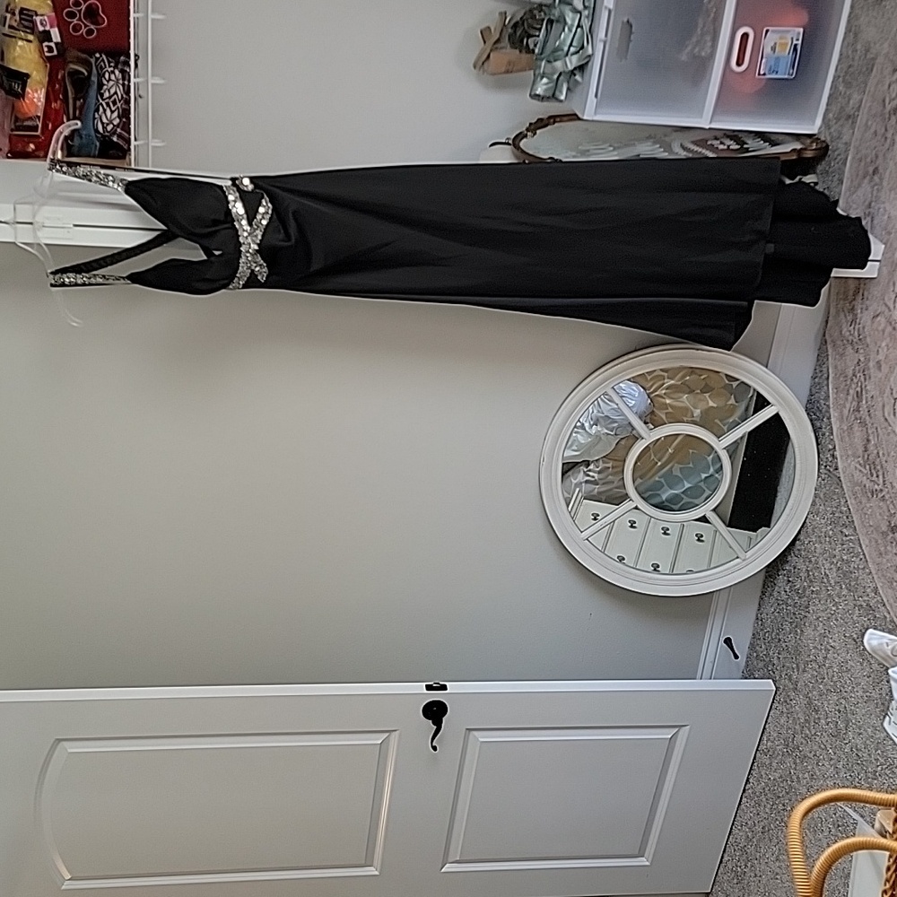 Sleek black prom dress